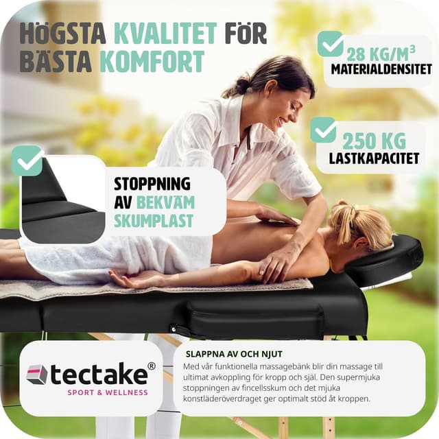 Massagebriks med 3 zoner, polstring + taske