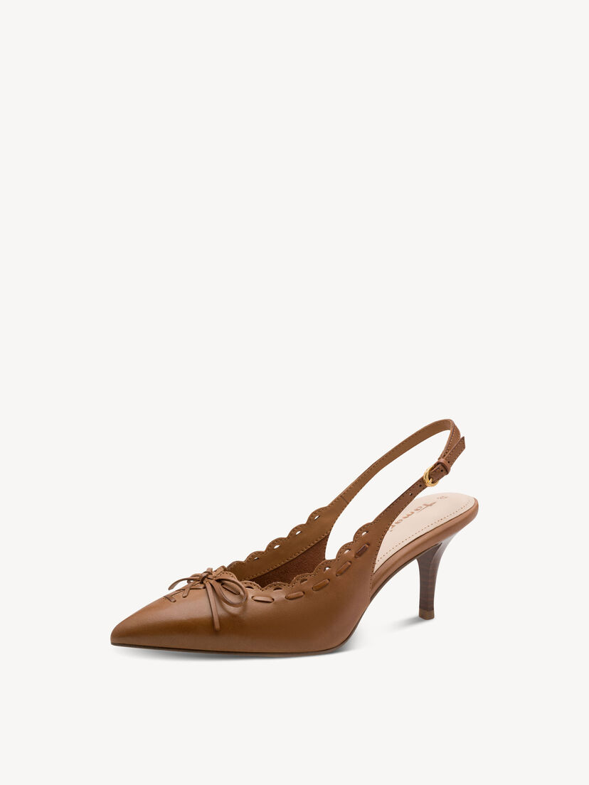 Leren Slingpumps - bruin