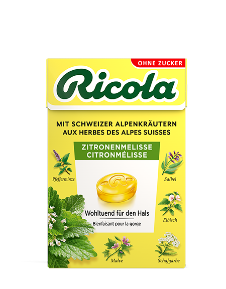 Ricola Kräuterbonbons<br>50 g, Box, Pastillen, Zitronenmelisse ohne Zucker mit Stevia