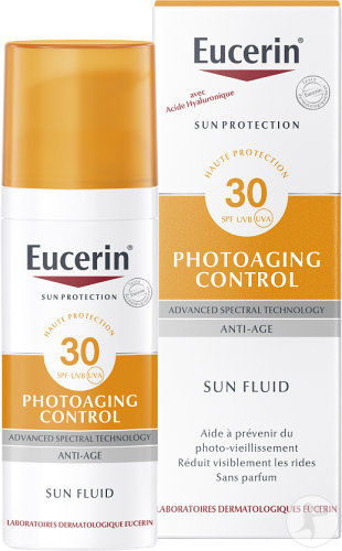 Eucerin Sun Photoaging Control Fluide Solaire Anti-Age Tous Types De Peau IP30 Flacon Pompe 50ml