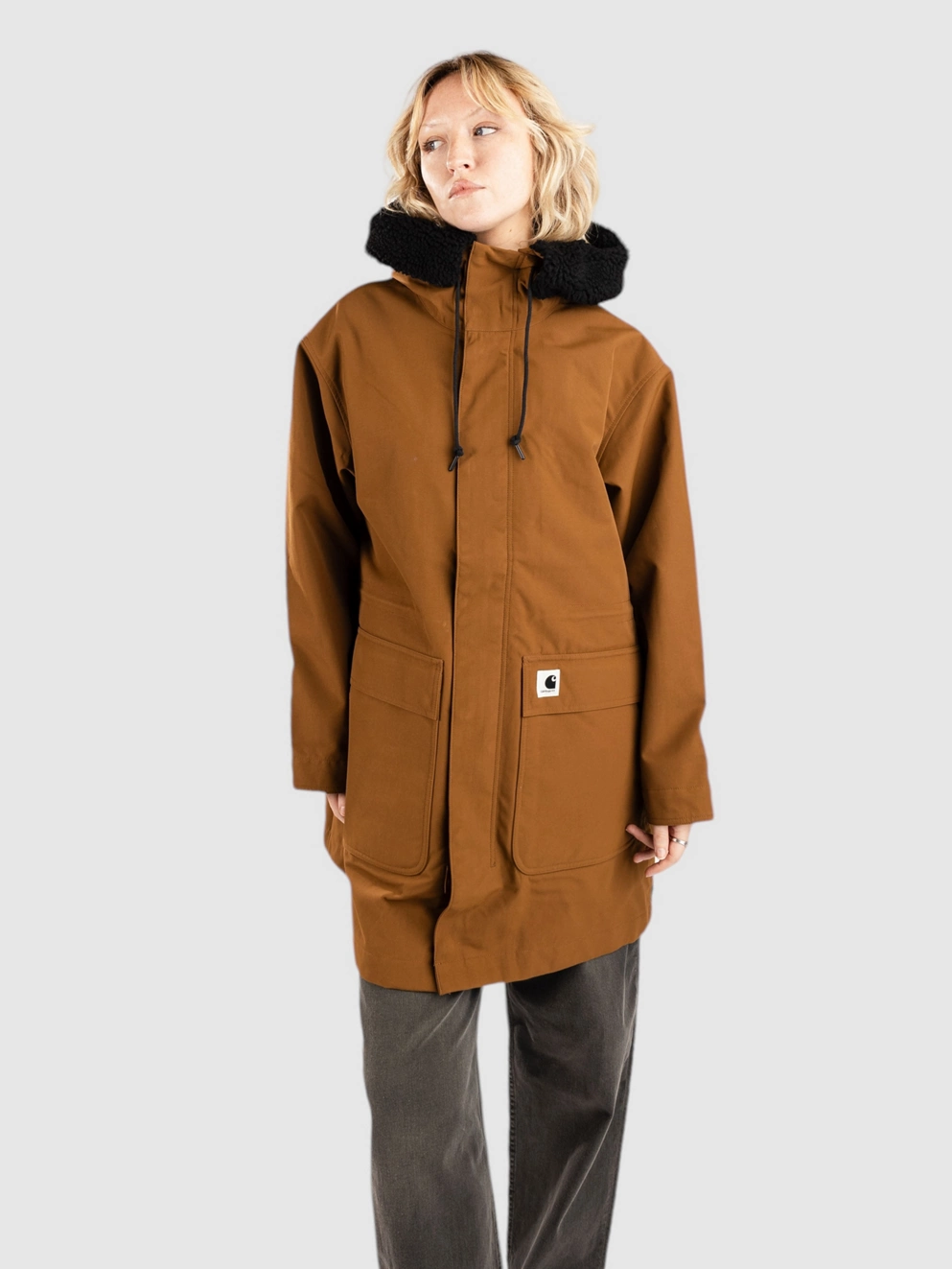 Carhartt WIP Clarton Parka hamilton brown/black