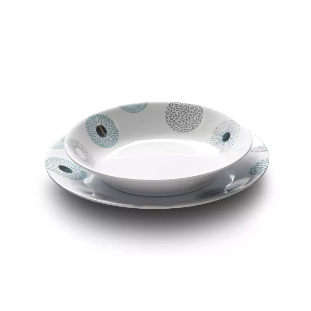 Lot de vaisselle Brunner 8 pièces Deep Sea mélamine Tête-à-Tête