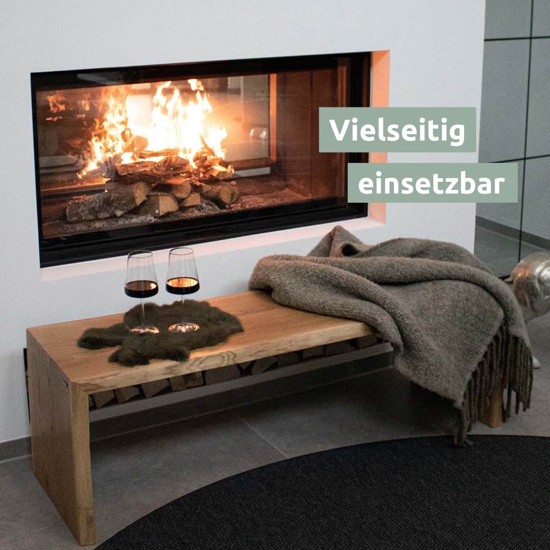 holz4home® Massivholz Hocker I Bank aus Eiche mit Baumkante | L