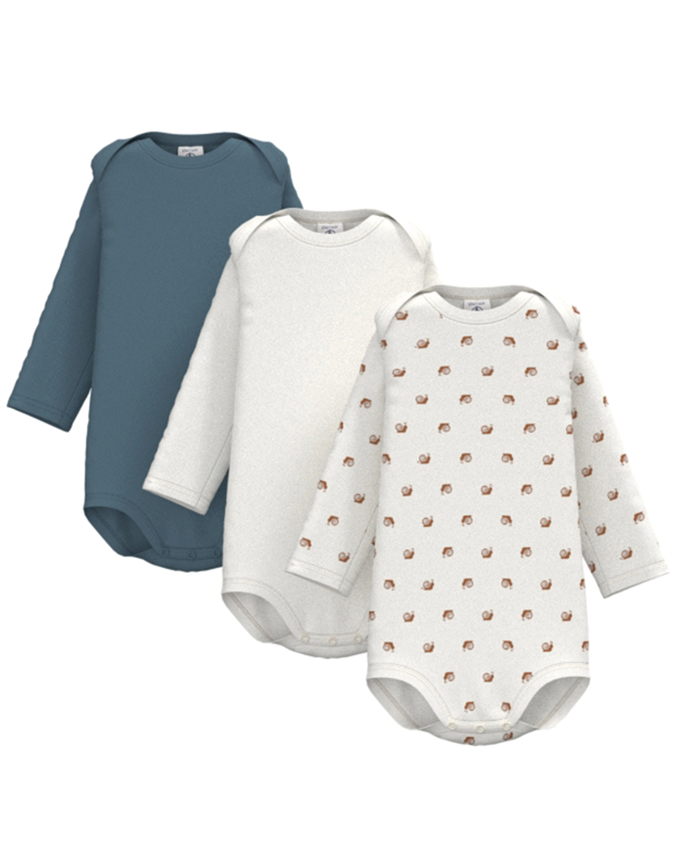 Langarmbody LIMACE 3er-Set in blau/weiß