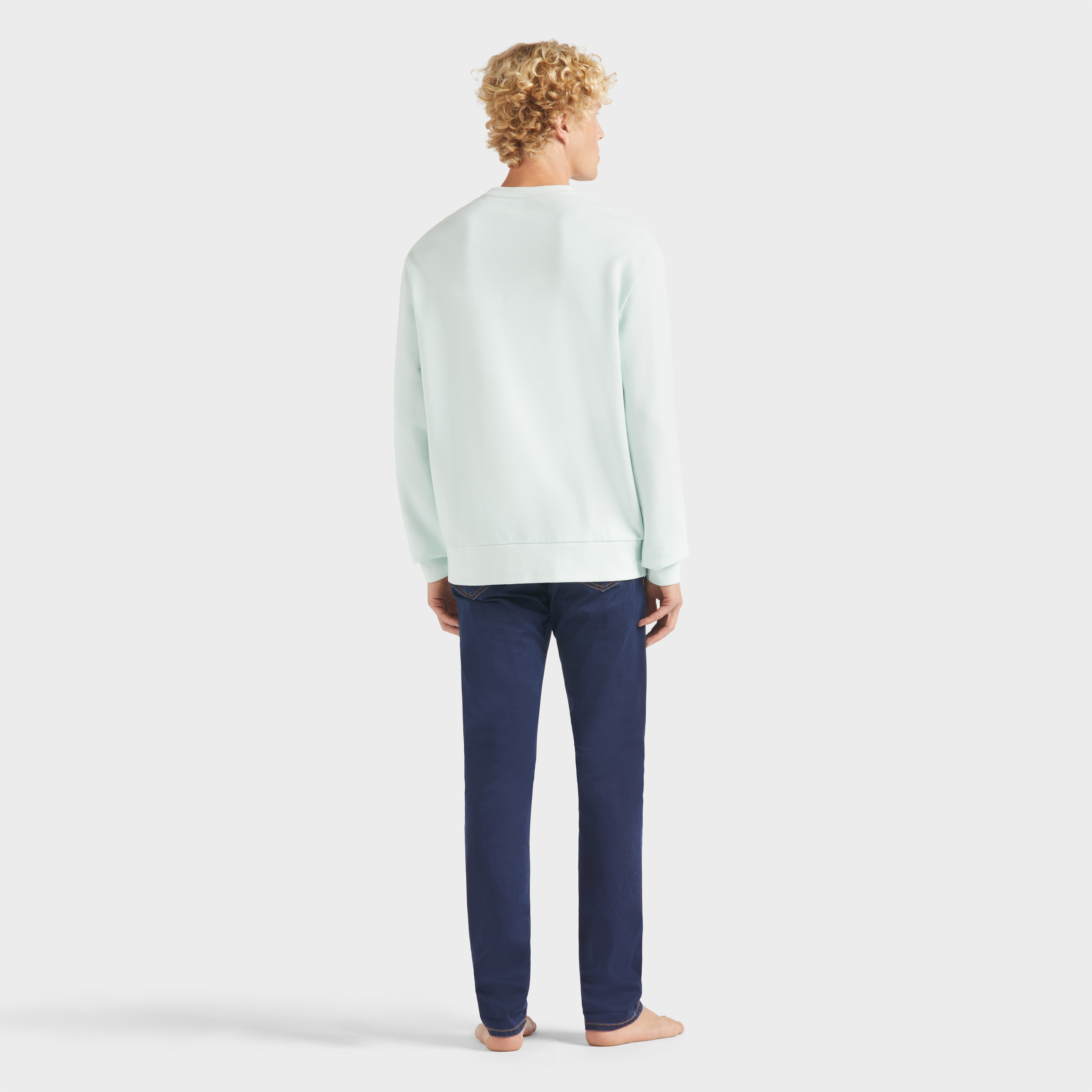 Sweat en coton organique col rond homme Tortue brodé