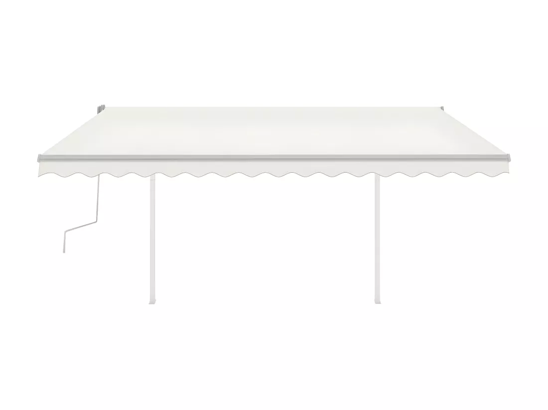 Auventanuel rétractable avec poteaux 4,5x3,5 Crème