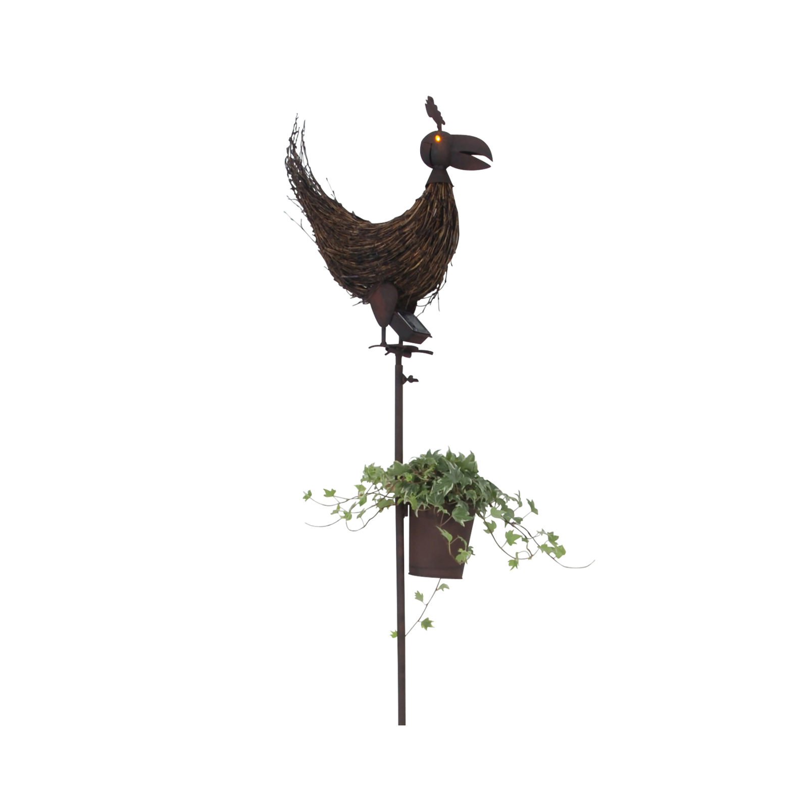 LED-Solar-Erdspieß HUHN - rost - 169 cm hoch