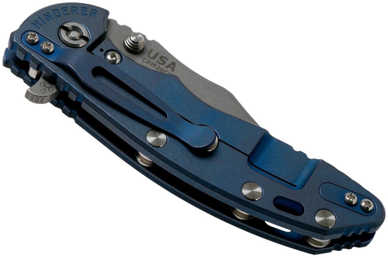 Rick Hinderer XM-18 3.5 Bowie 20CV Battle Blue, Blue-Black G10 zakmes