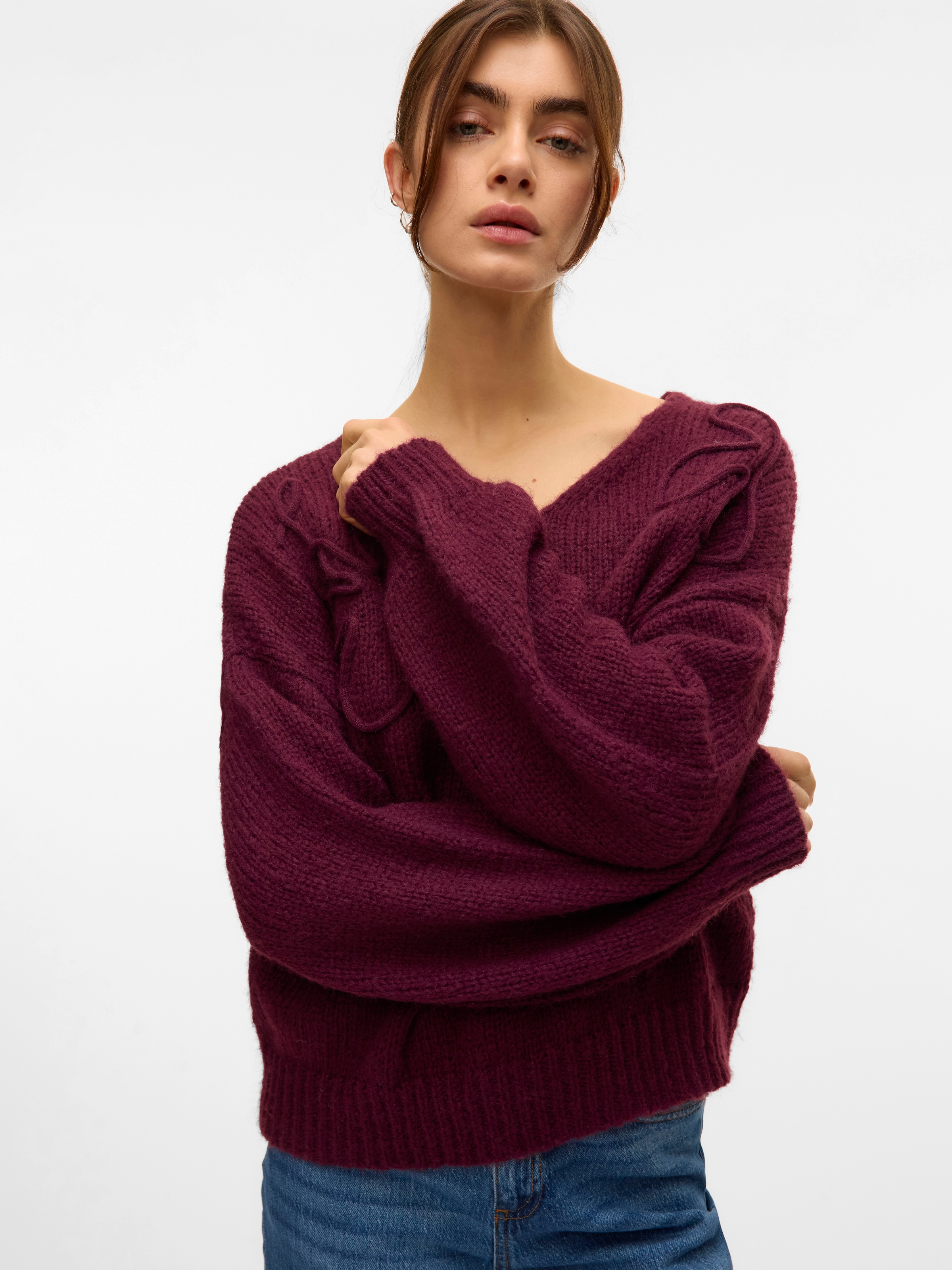 Vero Moda V-Ausschnitt-Pullover »VMLOLLIPOP LS V-NECK PULLOVER BOO«