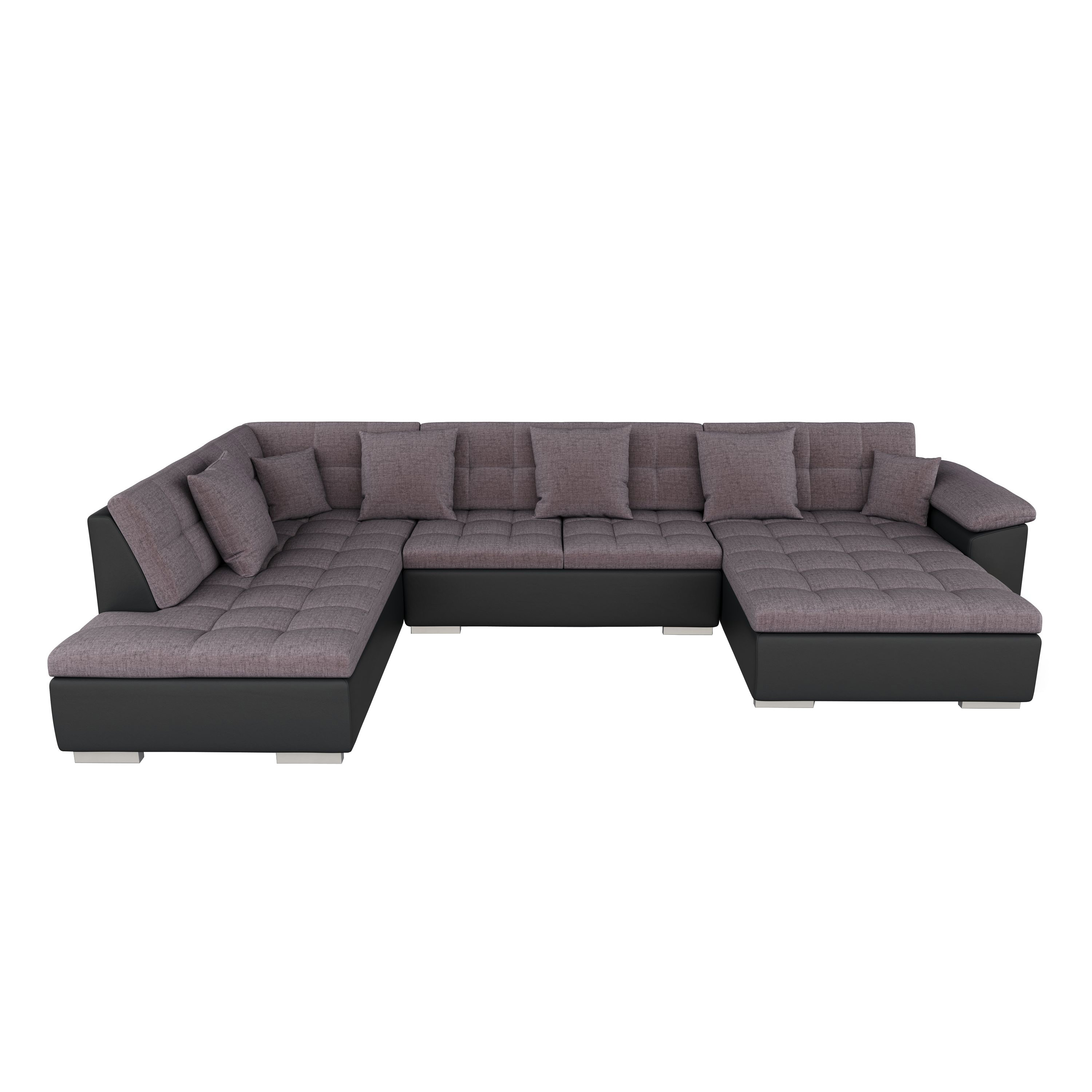 Ecksofa ARIA rechts taupe/schwarz