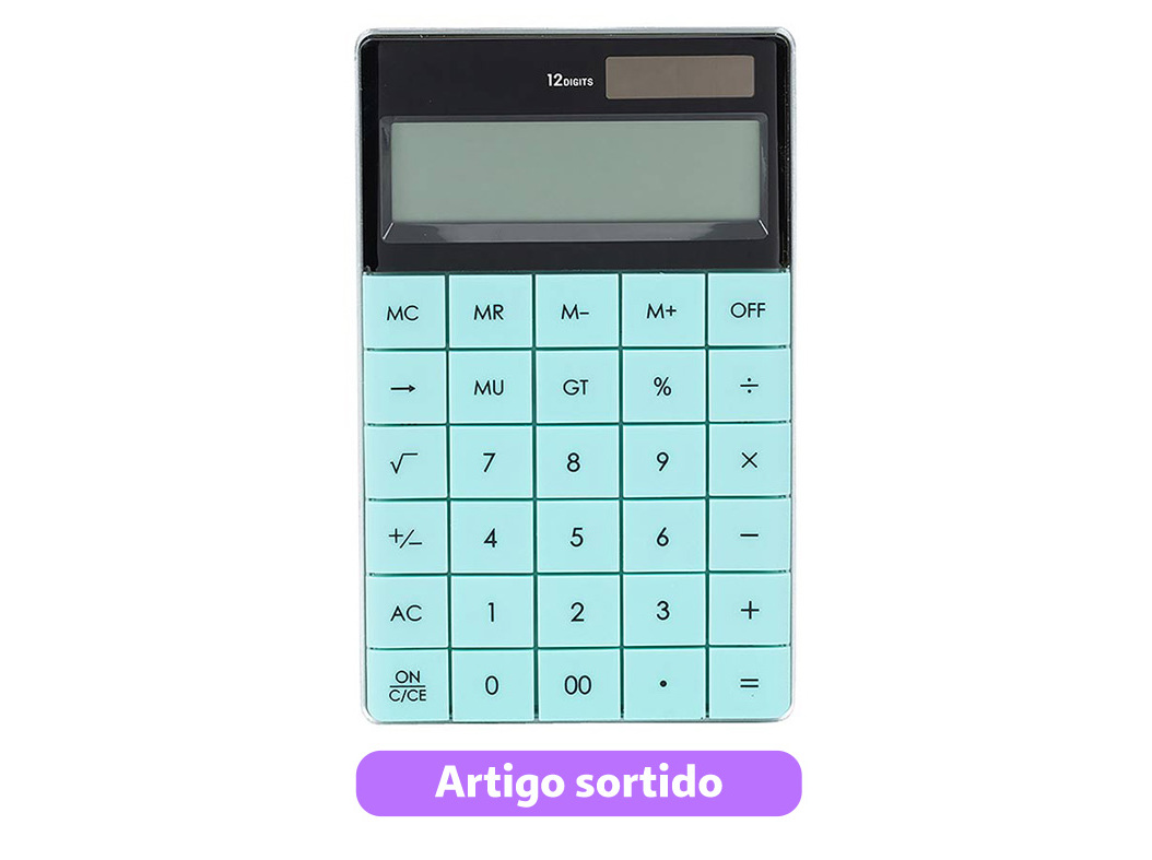 CALCULADORA 12 DÍGITOS AUCHAN CORES SORTIDAS