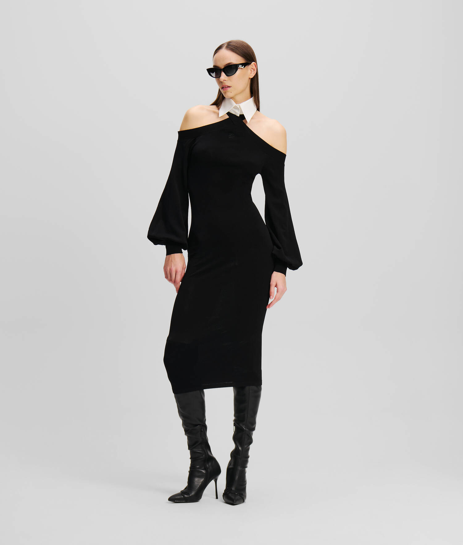 ROBE MIDI À ÉPAULES DÉNUDÉES
