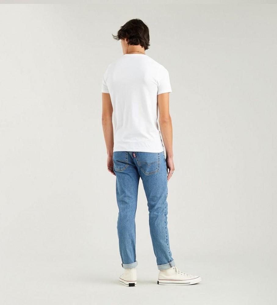 Conjunto de duas camisetas Levi's, branca e azul marinho.