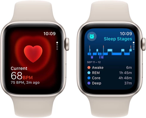 Apple Watch SE GPS   Cellular 44mm Starlight Aluminium Case with Starlight Sport Band - M/L