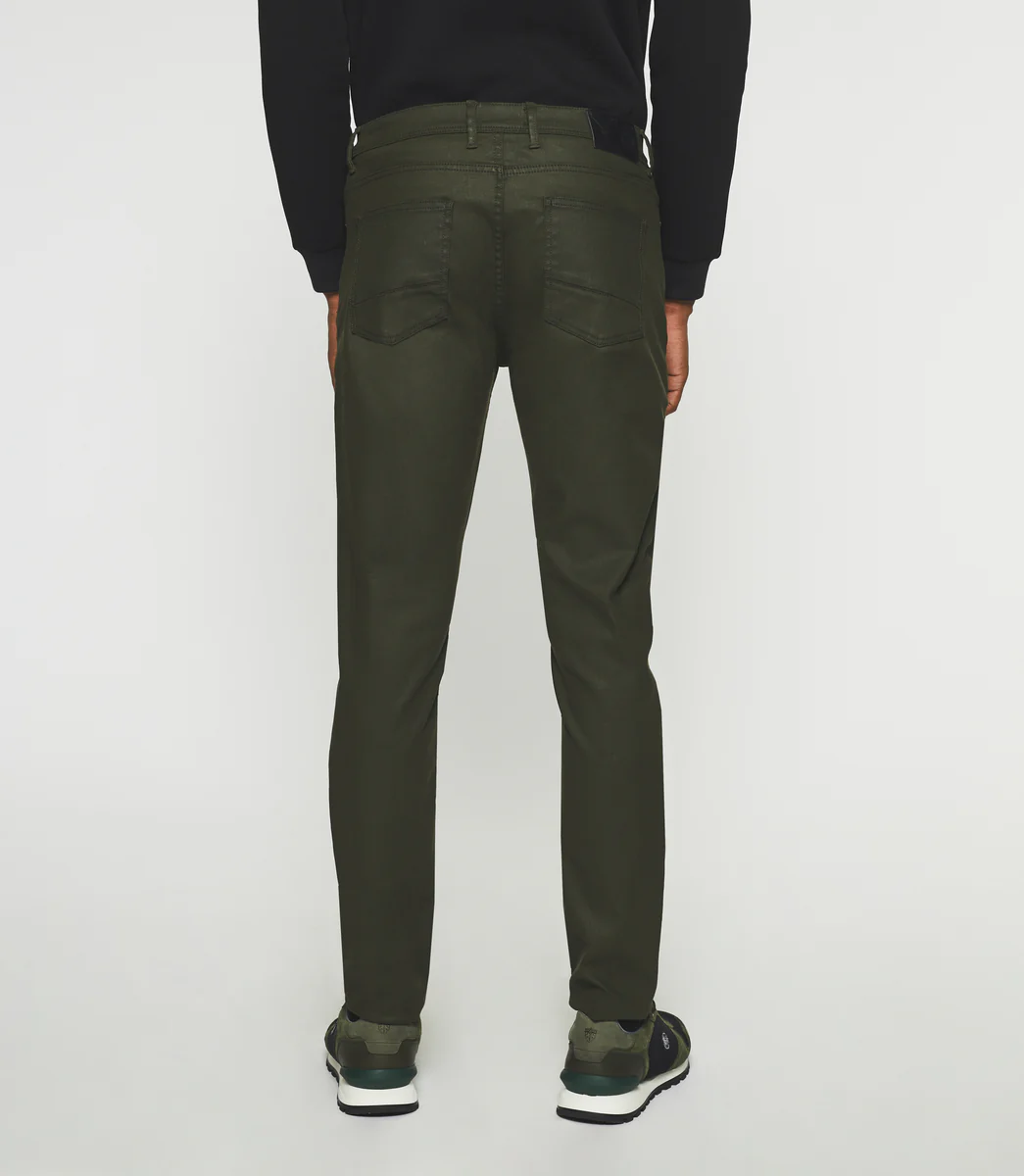 Jean slim denim enduit kaki EROS
