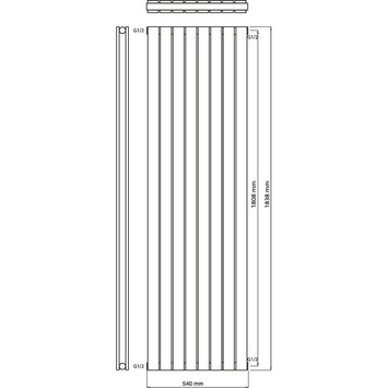 Haceka designradiator Thalia wit 1585 Watt 184x54 cm