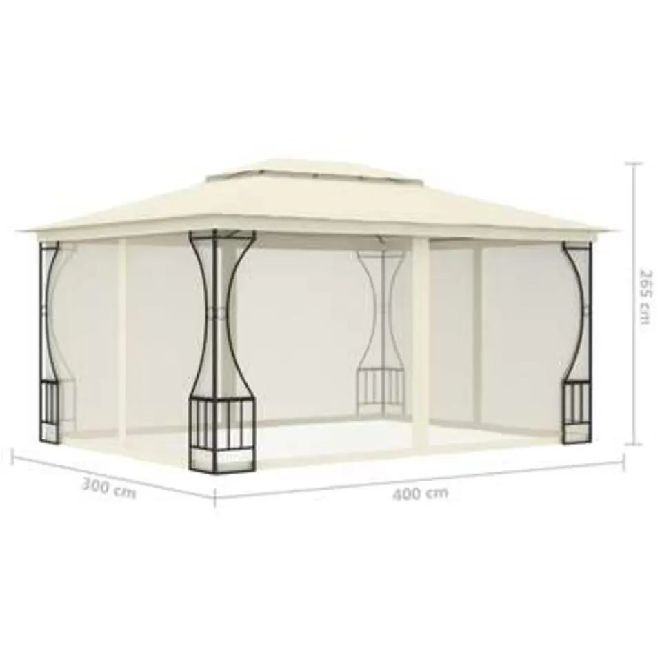 vidaXL - Tuinpaviljoen - Crème - Stof