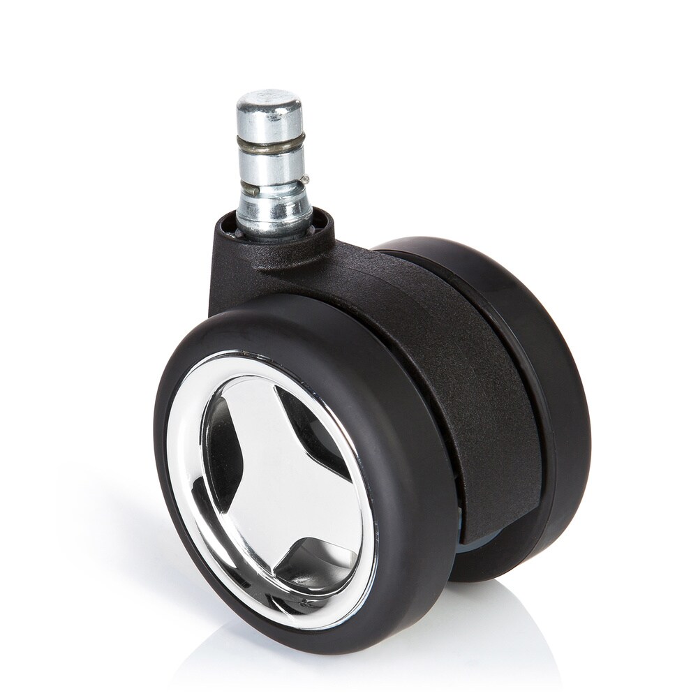 Stuhlrollen 5x ROLO GAME No-Noise 11mm/60mm Metall, Kunststoff, Chrom hjh OFFICE