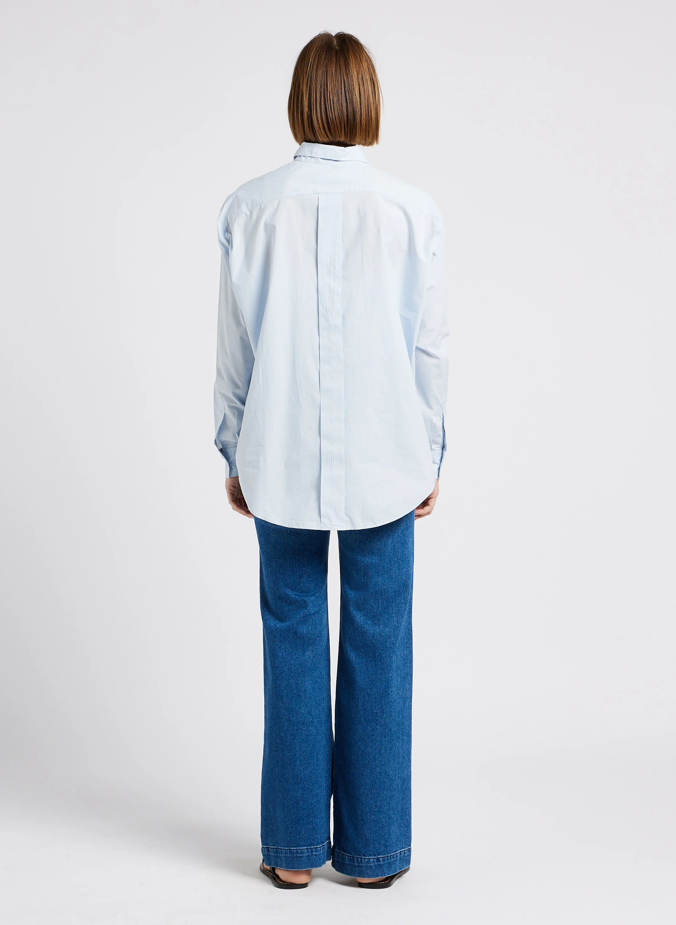 HENDRIX - Jean flare taille haute en coton stretch| Bleu