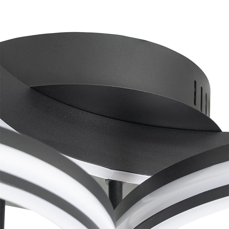 Plafondlamp zwart incl. LED 3-staps dimbaar 3-lichts - Navara