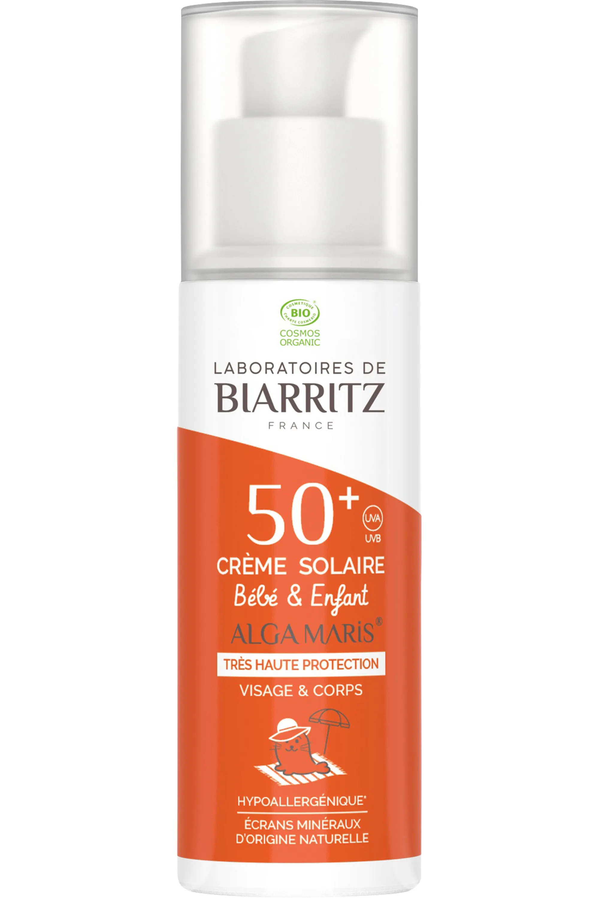 LABORATOIRES DE BIARRITZ Crème solaire minérale bébé & enfant SPF50+ Alga Maris-100 ml