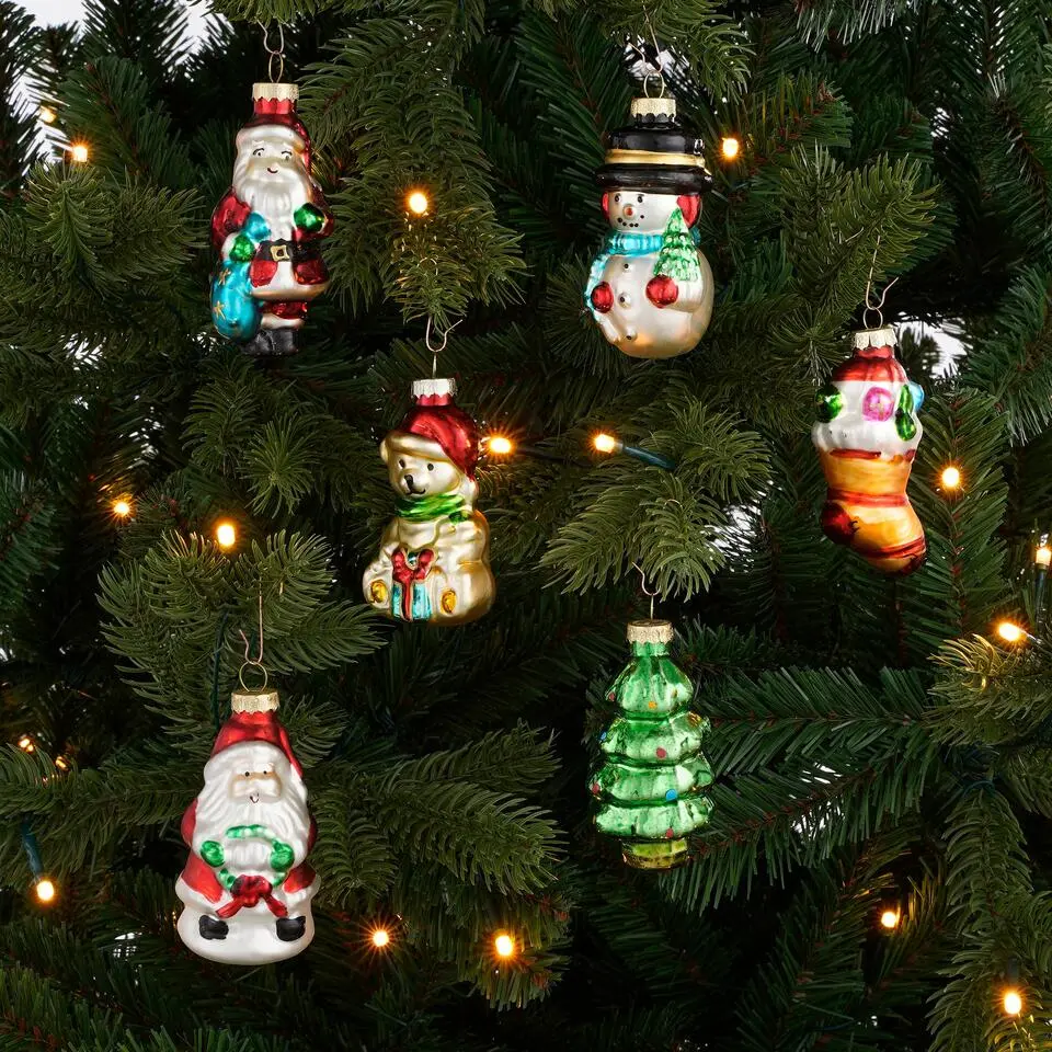House of Seasons Kerst Ornamenten - Set 6 stuks - Glas - Groen