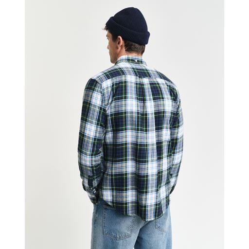 GANT Checked Flannel Skjorte, Tartan Green, XL