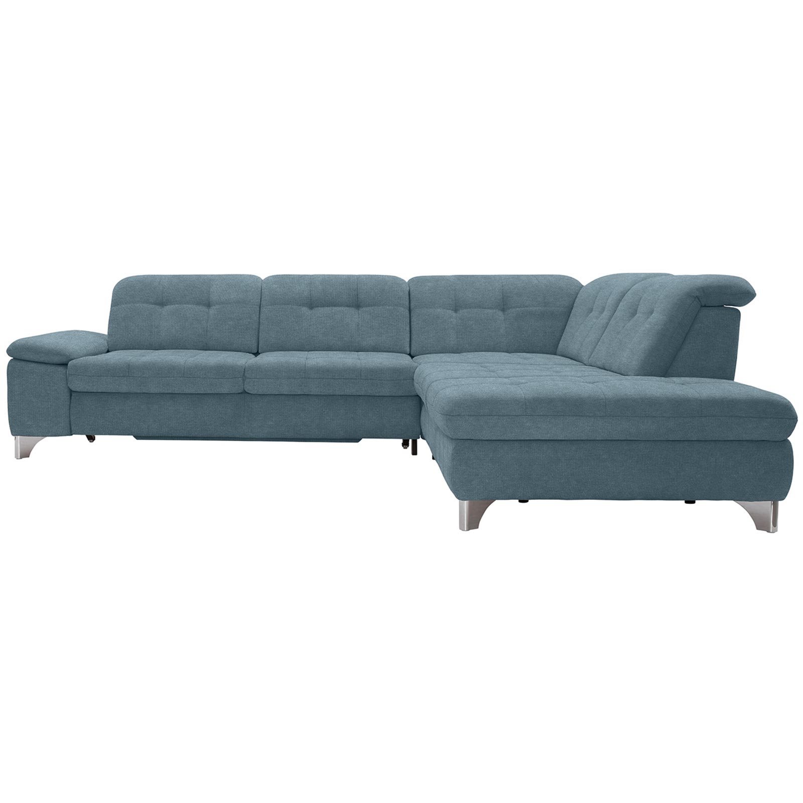 polsterpower Ecksofa - Belle ice - Basismodell - Ottomane rechts