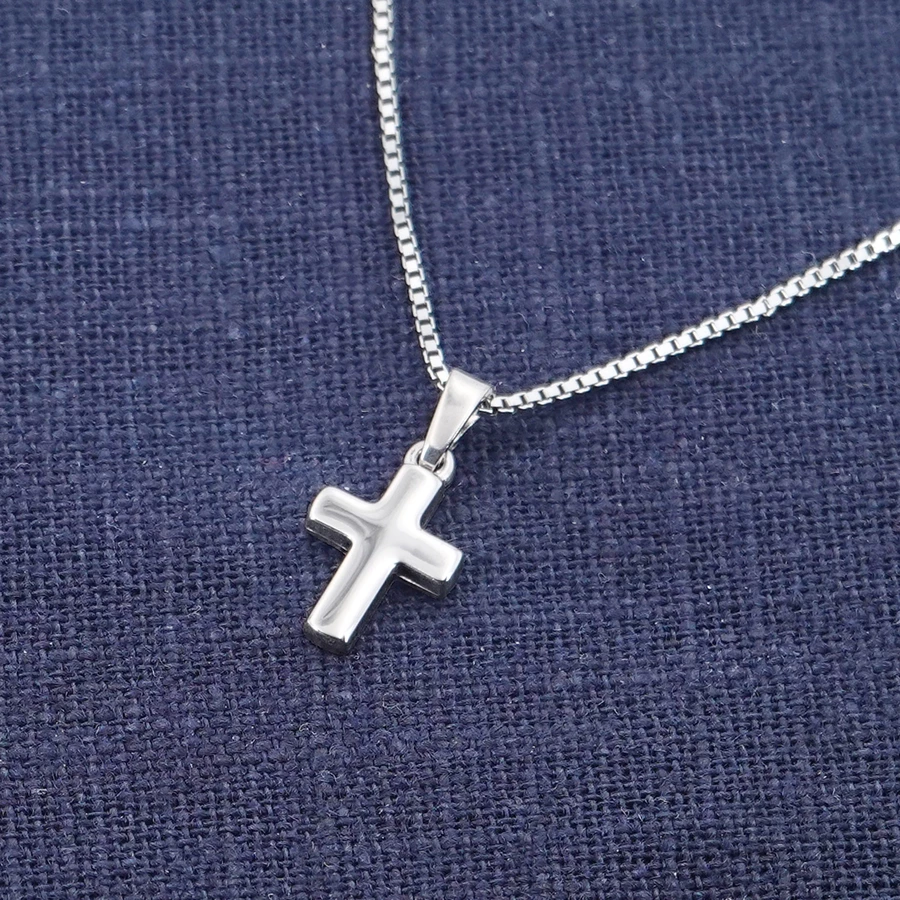 trendor Kinder-Halskette mit Kreuz-Anhänger 925 Silber silver