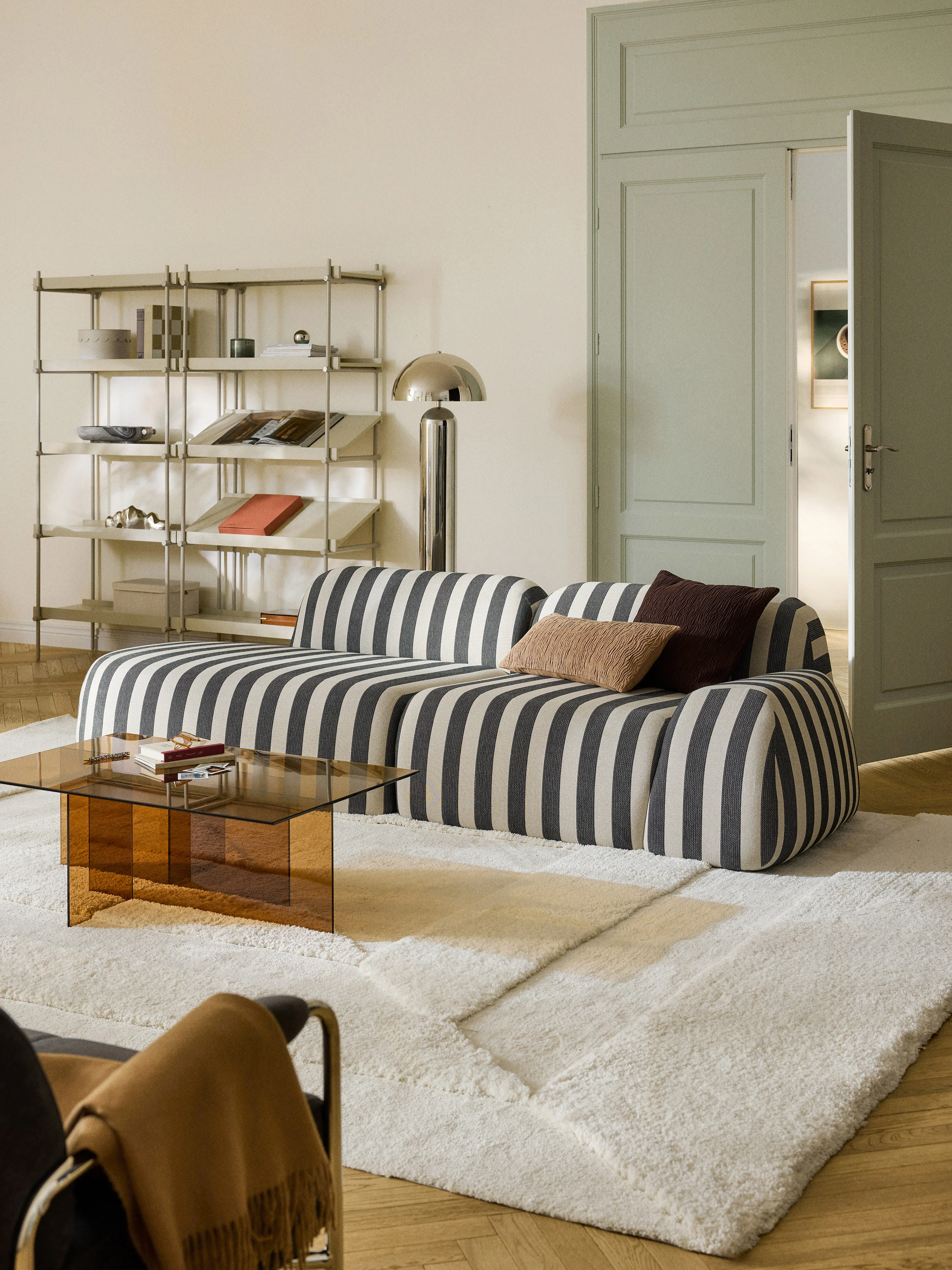 Gestreepte chaise longue-module Wolke