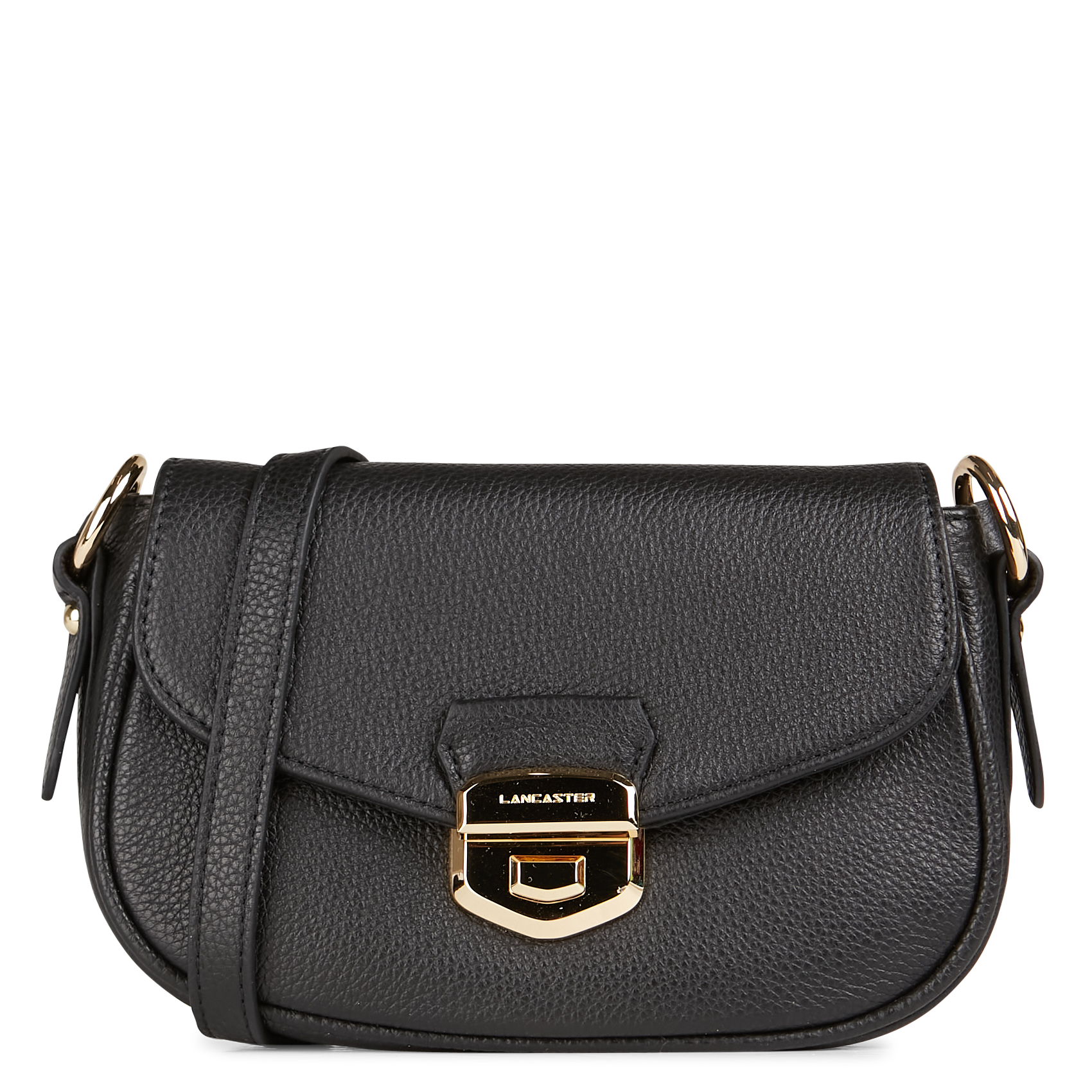 MILANO SOPHIA - Sac trotteur rabat avec fermoir en cuir | Noir