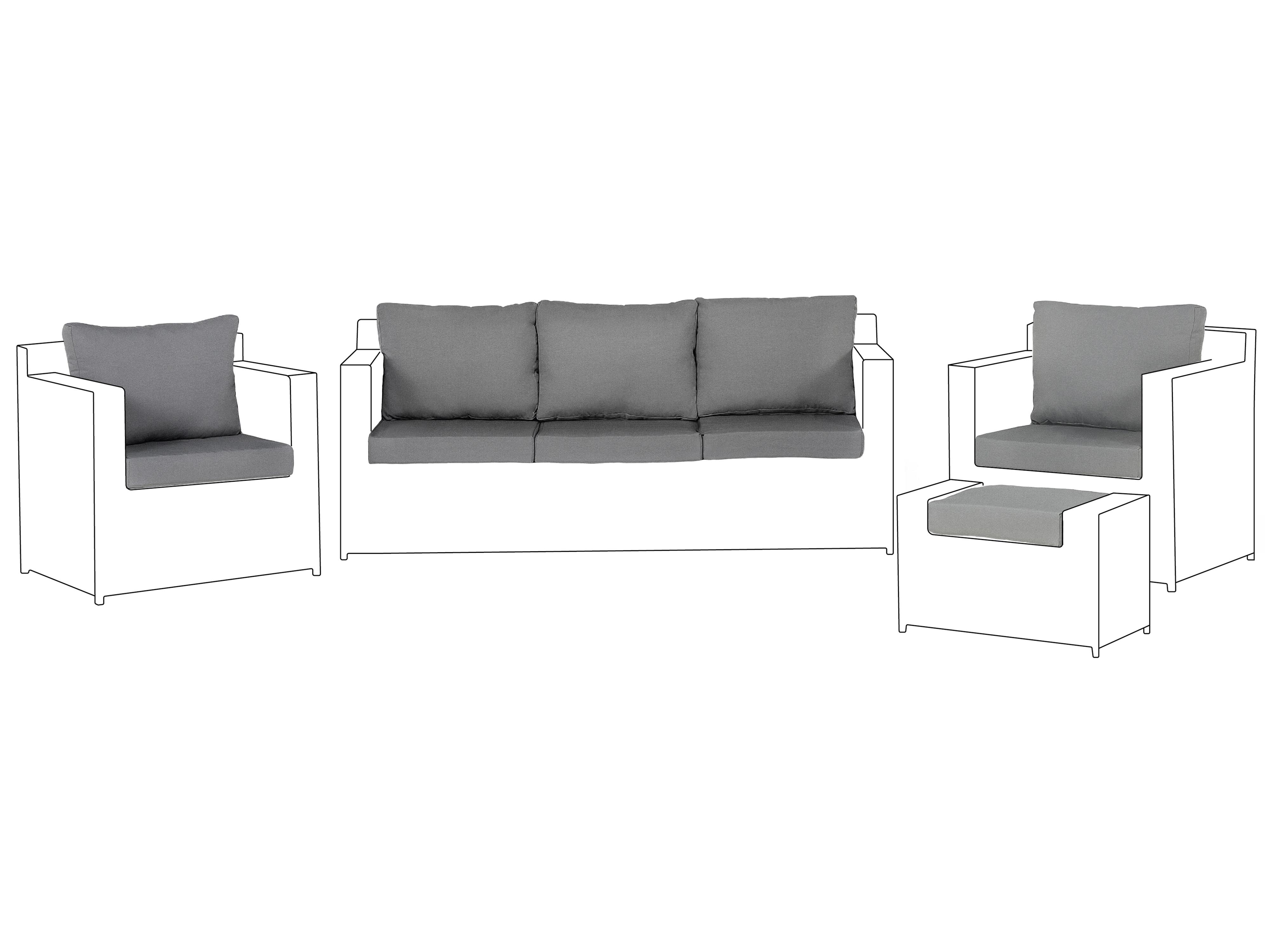 Set tuinkussenhoezen ROMA Grijs