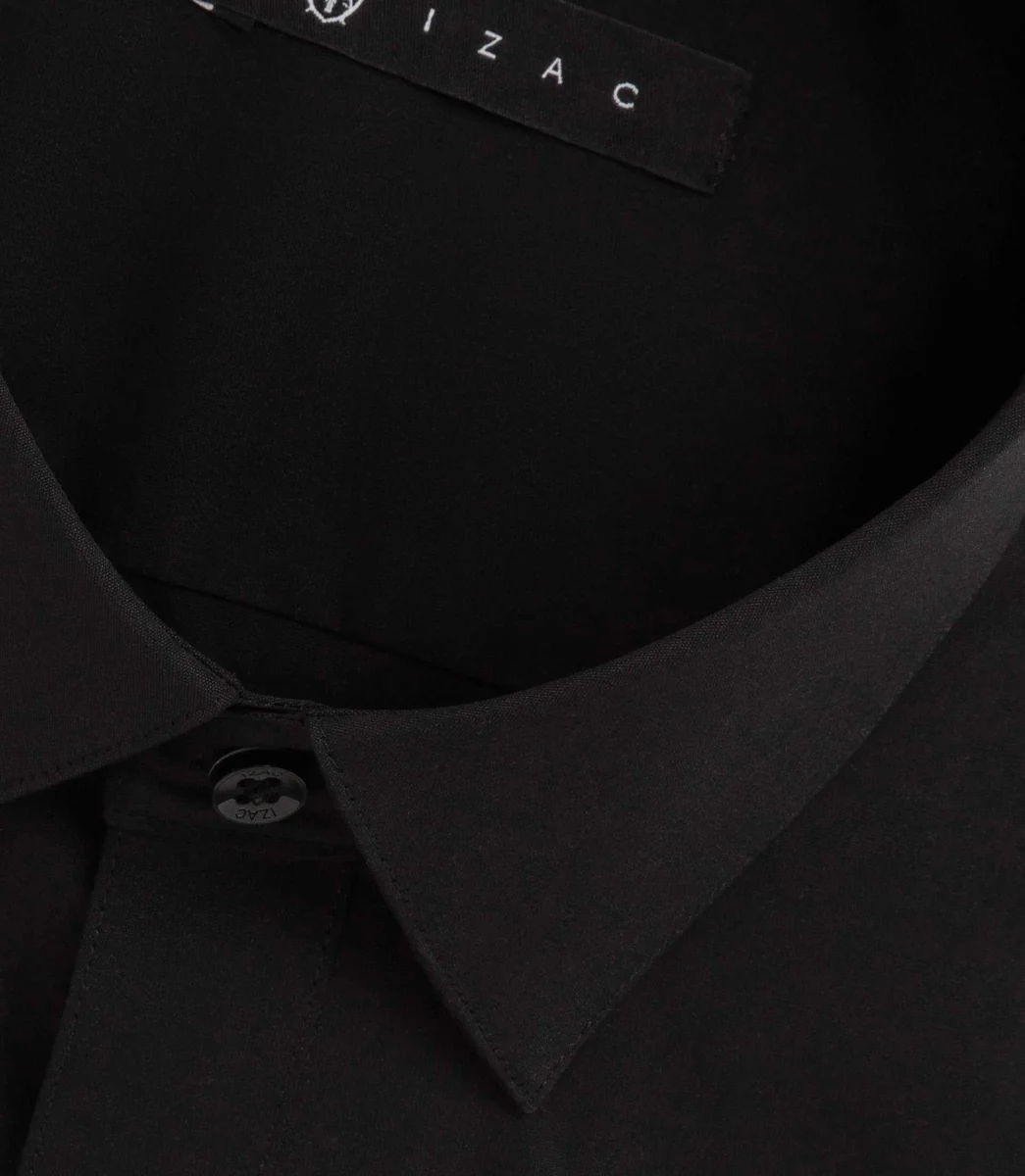Chemise coton stretch noir 