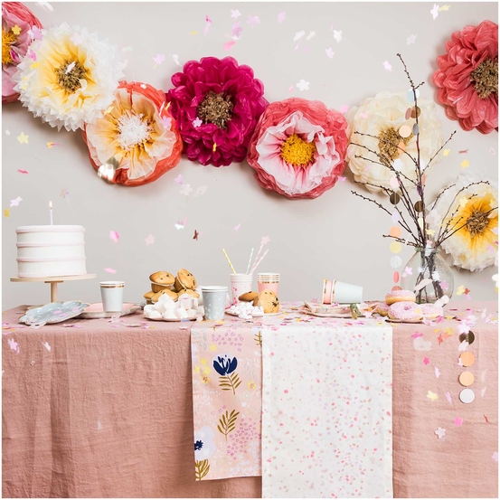 Fleur papier de soie fuchs mix rose, diamètre 45 cm