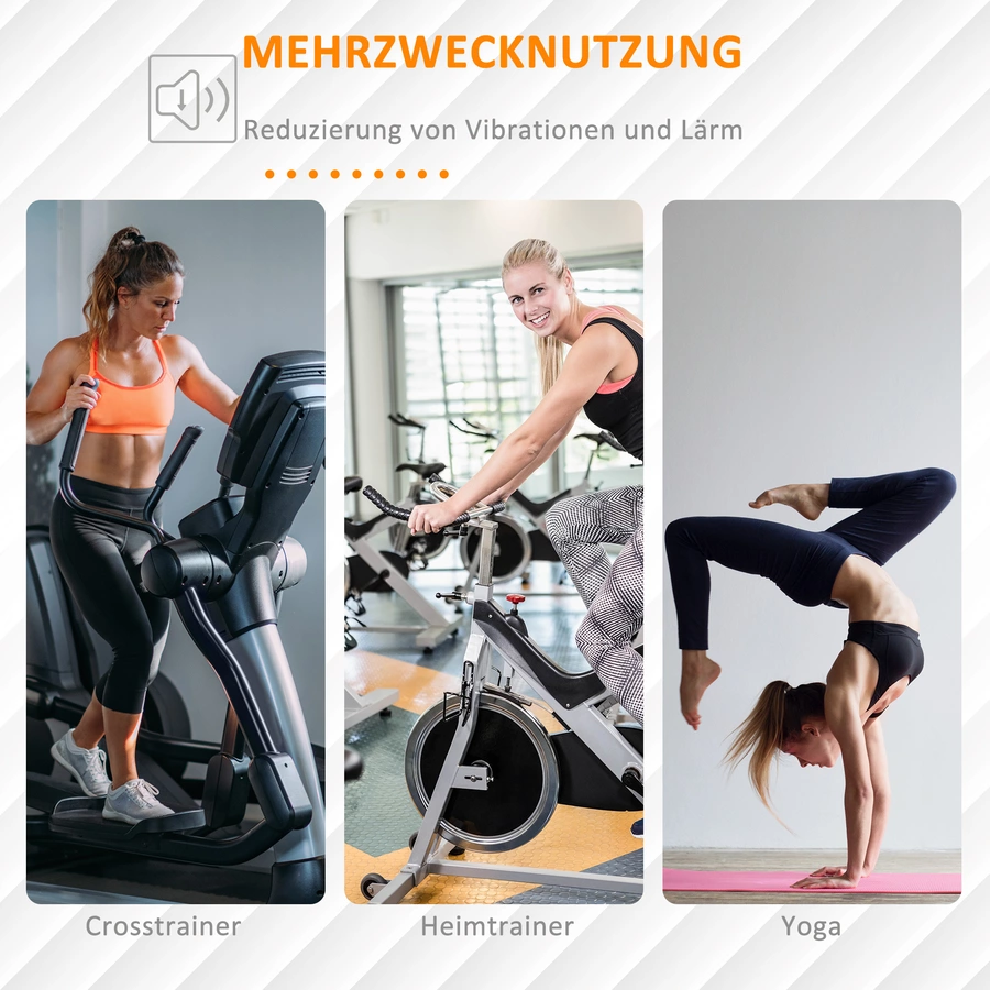 HOMCOM Fitnessmatte für Sportgeräte schwarz