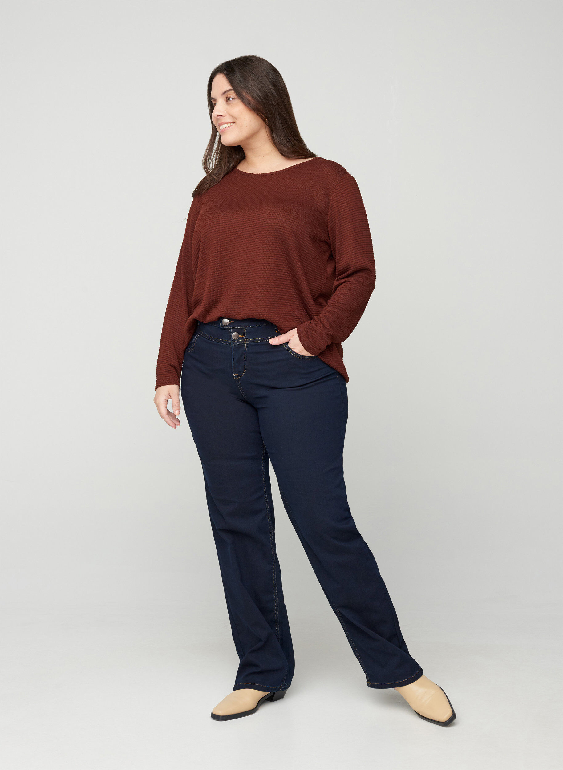 Regular fit Gemma jeans med høj talje