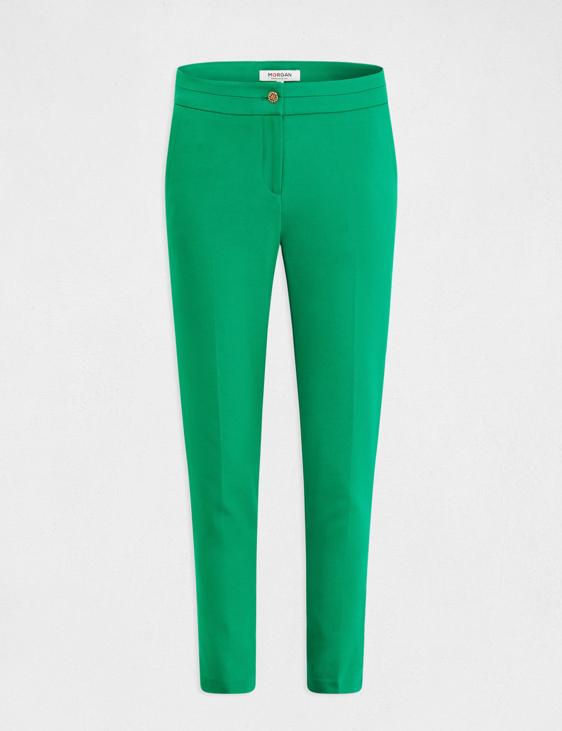 Pantalon city droit 7/8ème vert femme - vert