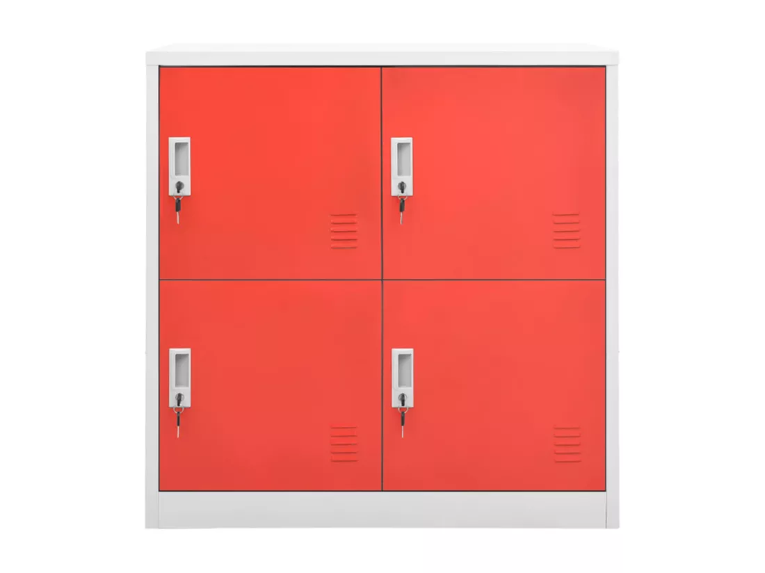 Armoire à casiers Gris clair et rouge 90x45x92,5 cm Acier