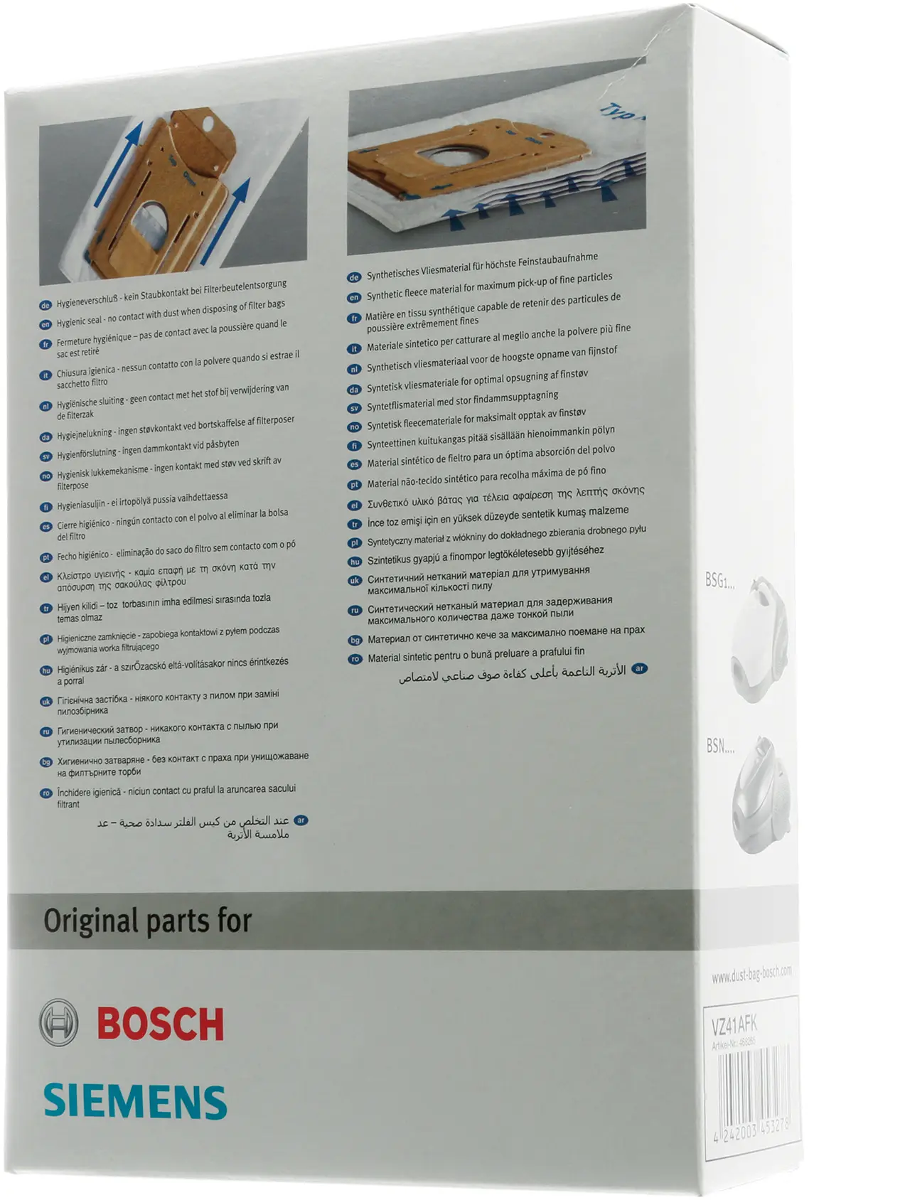 Stofzuigerzak Type K voor stofzuiger 00468265 • BBZ41FK