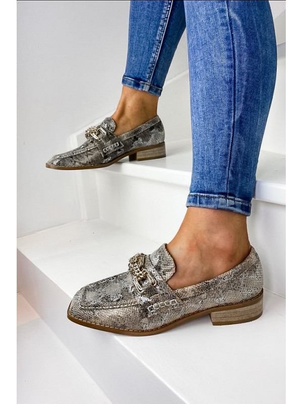 Mocassins Python chaine dorée - Vanessa Wu