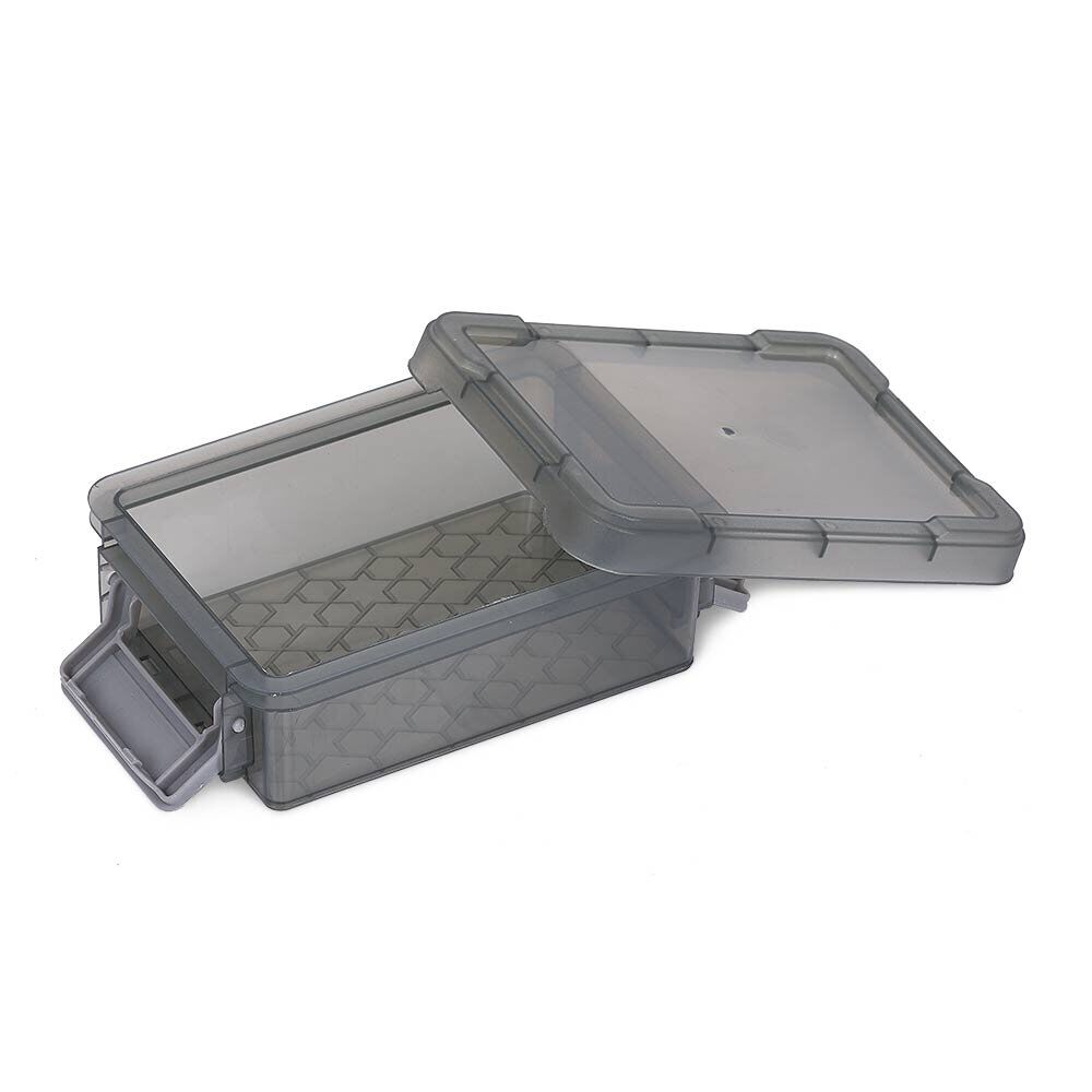 Mini boîte en plastique gris fermeture clips 0,20L - Lot de 2