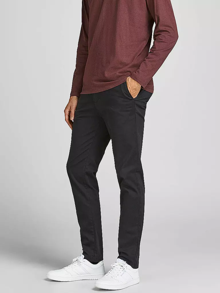 JACK & JONES Chino Slim Fit JPSTMARCO  schwarz