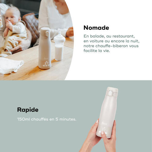 Moov & Feed chauffe-biberon nomade Beige - BABYMOOV