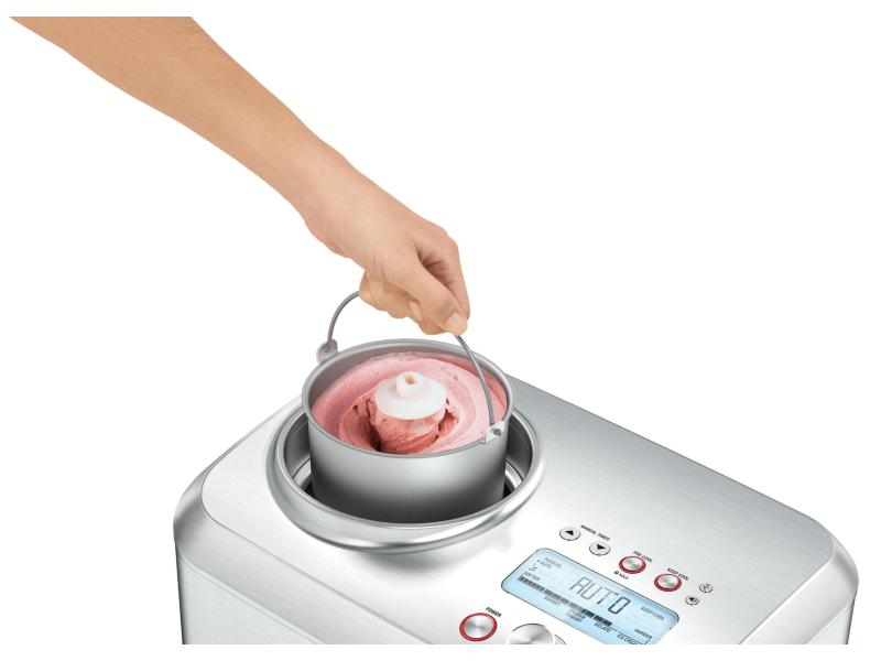 Sage Glacemaschine Smart Scoop 1 l, Silber Für die Zubereitung von Glace, Frozen Yoghurt, Sorbet
