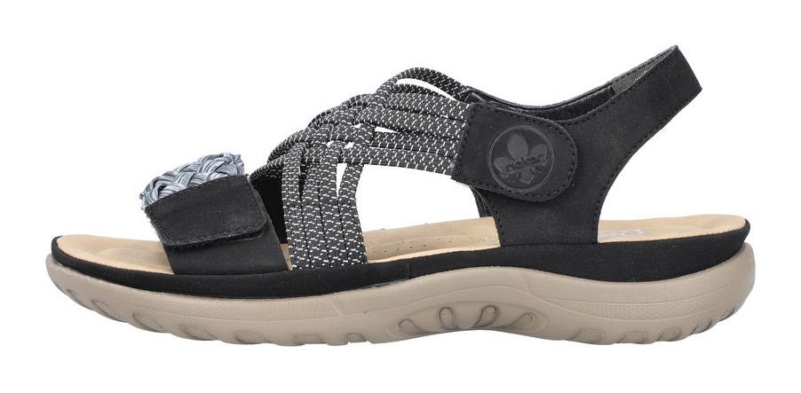 Rieker Riemchensandale  , Sommerschuh, Sandalette, Keilabsatz, mit geflochtener Bandage