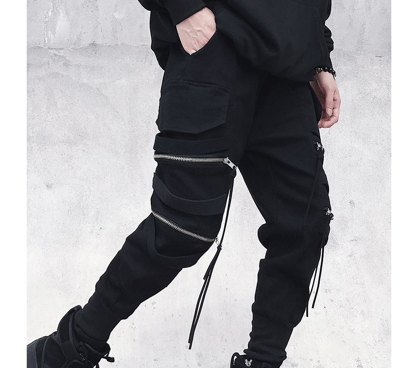 DuckleBeam - Skinny cargobroek met hoge taille en effen kleur