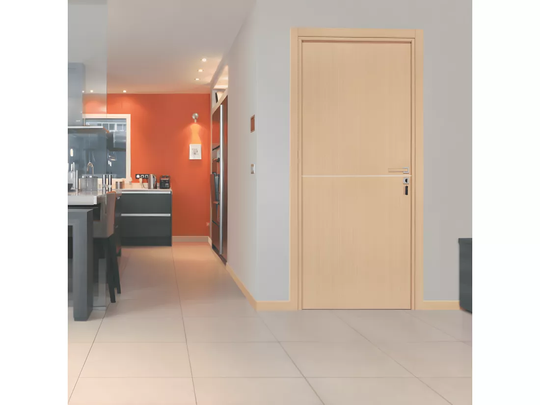 Bloc-porte pose fin de chantier collection Premium Riva, H.204 x l.73 cm, aspect chêne clair, réversible