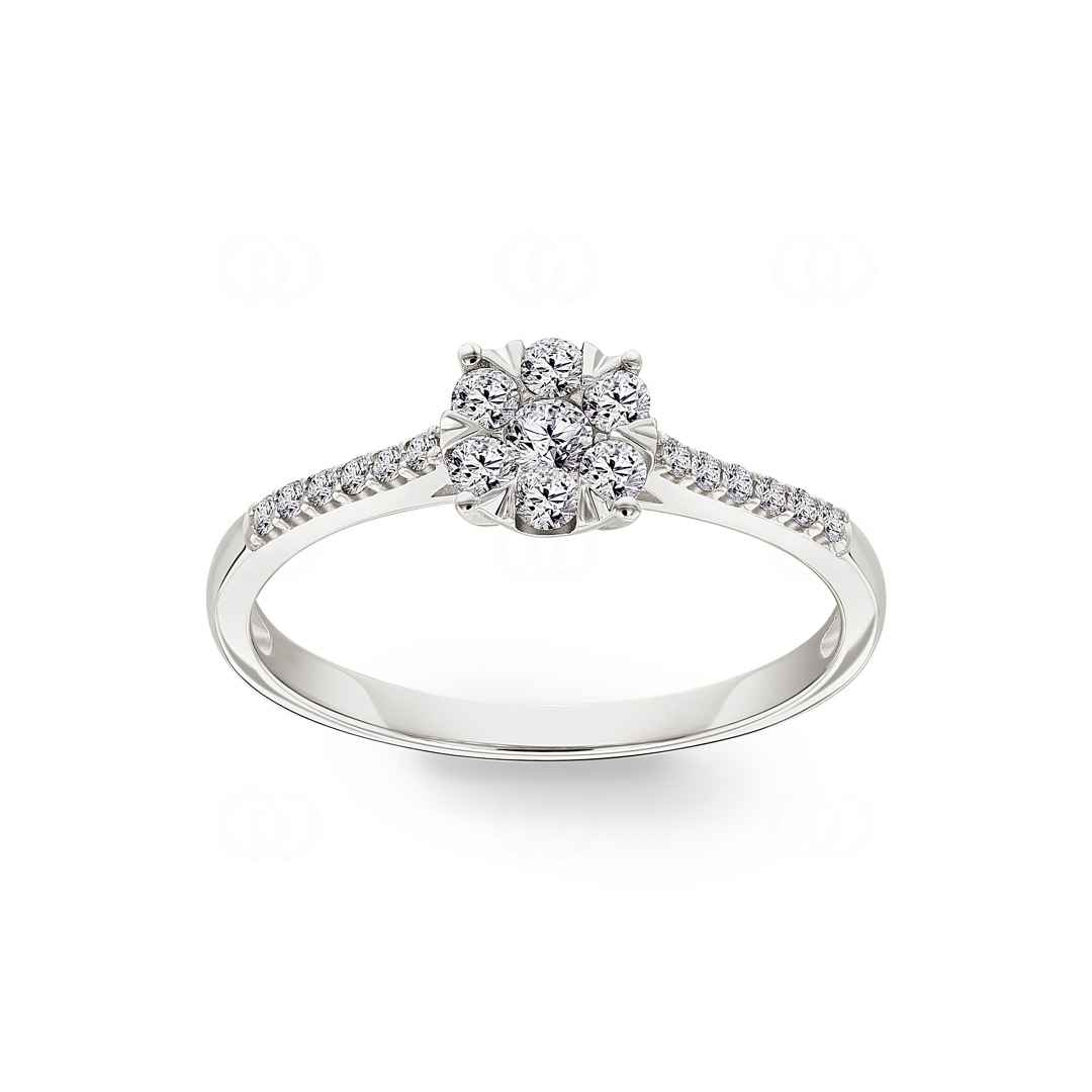 Verlobungsring 750/18 K Weissgold mit Diamanten 0.33 ct H/si by CHRISTIAN