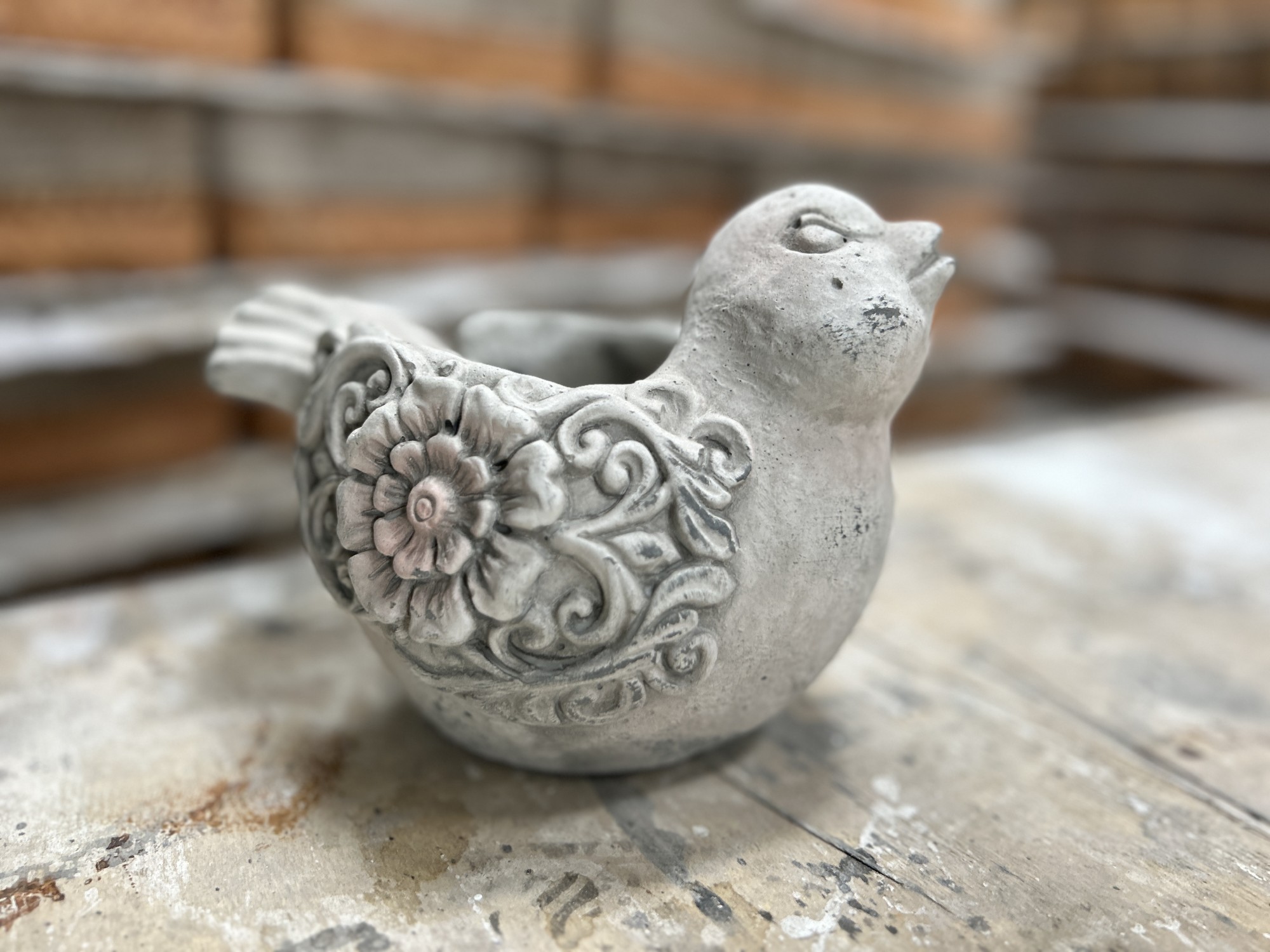 Übertopf 'L‘Oiseau', grau, B 19 cm, L 15 cm, H 13,5 cm günstig bestellen