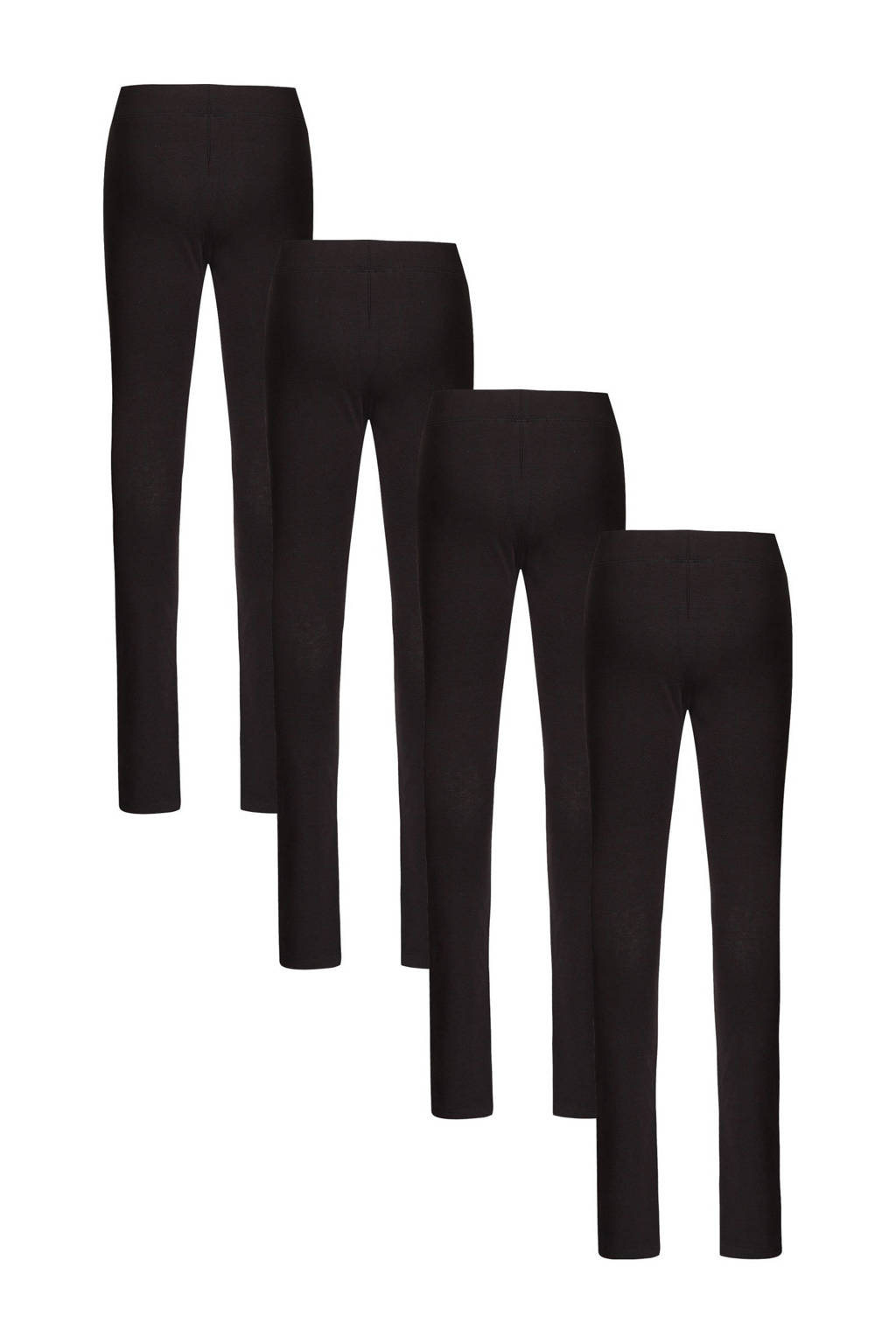 WE Fashion legging - set van 4 zwart